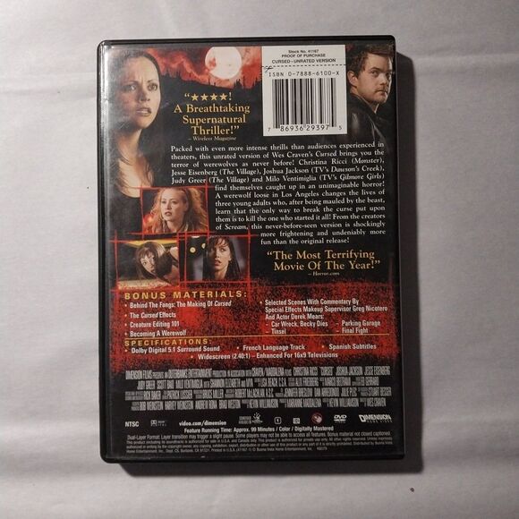 Cursed (DVD, 2005, Unrated) - Picture 2 of 5